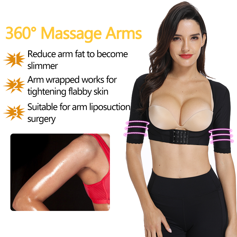 Erme Armkompresjon Kvinner Vekttap Overarm Slanking Shaper Holdningskorrigerer Topp Shapewear Post Surgic_voghion.com