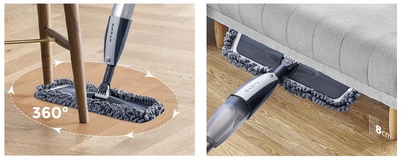 Magic Spray Mop Holzboden Mit Wiederverwendbaren Mikrofaser-Pads, 360-Grad-Griff, Heimfenster, Küche, Mopp, Kehrmaschine, Besen, Saubere Werkzeuge_voghion.com