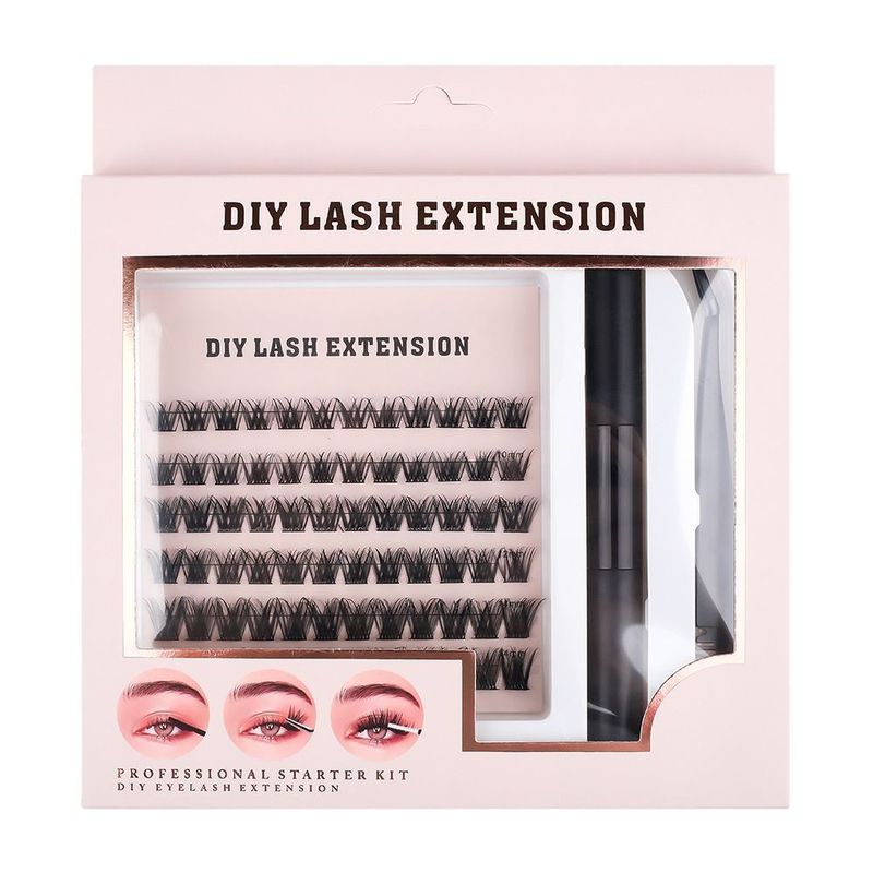 DIY Selbstverlängerung Falsche Wimpern Einzelbüschel Dichte 120 Büschel D Curl Segmentiertes Wimpernset_voghion.com