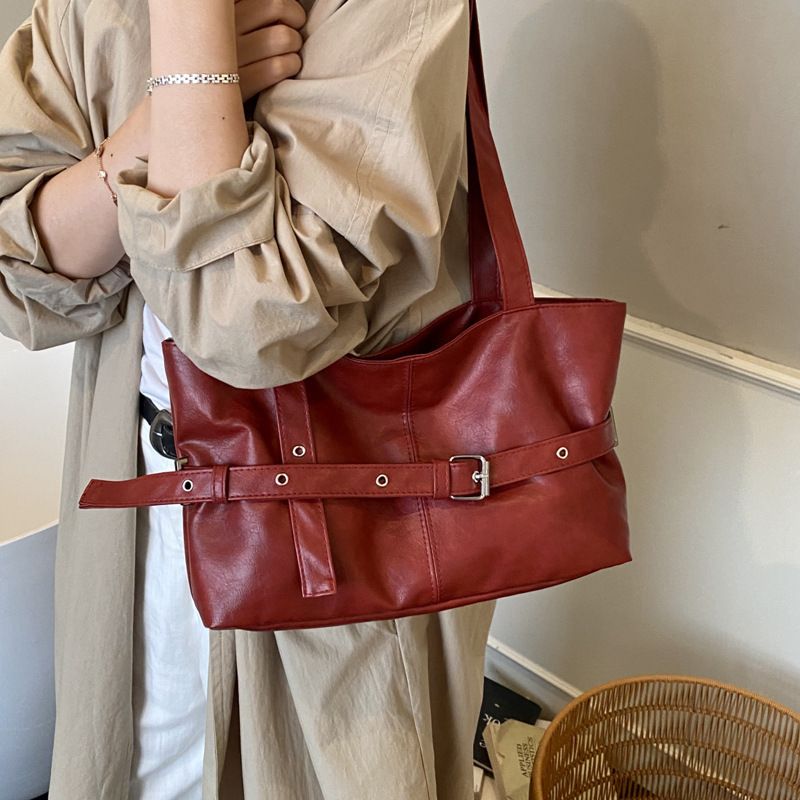 Borsa a tracolla semplice con tracolla singola e cintura, grande capacità, per donna, autunno 2025_voghion.com