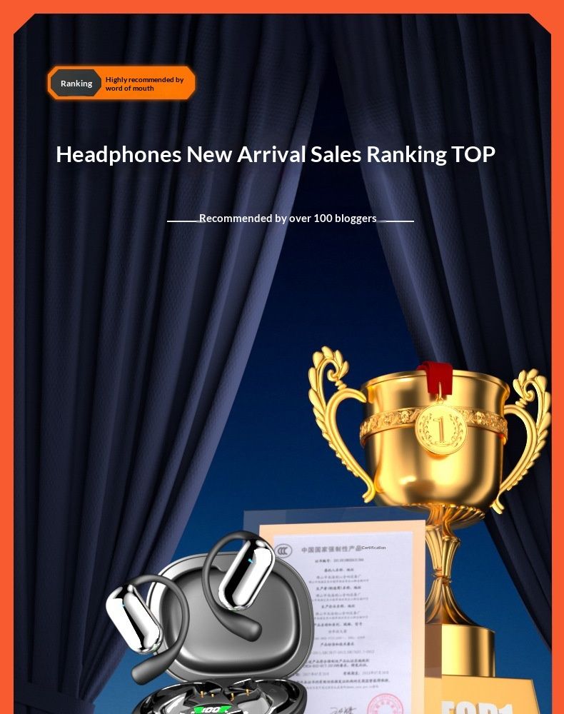 Free Shipping Huaqiangbei Over-Ear Bluetooth Wireless Noise Cancelling Open-Ear Non-In-Ear New Running Sports Headphones_voghion.com