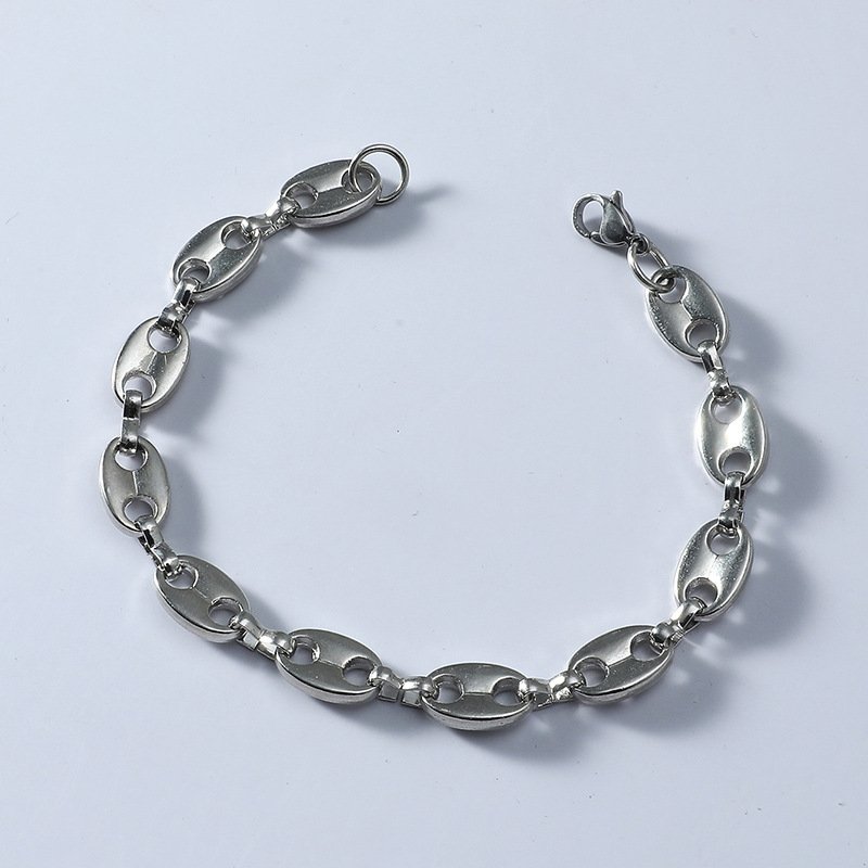 Collana Hip Hop Bracciale Set Uomo Donna Chicchi di caffè Girocolli a catena Gioielli con fascino femminile_voghion.com
