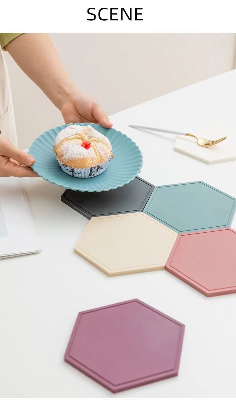 Tapis isolant en silicone pour salle à manger, tapis anti-brûlure pour casserole, plat, assiette, dessous de plat résistant aux hautes températures_voghion.com