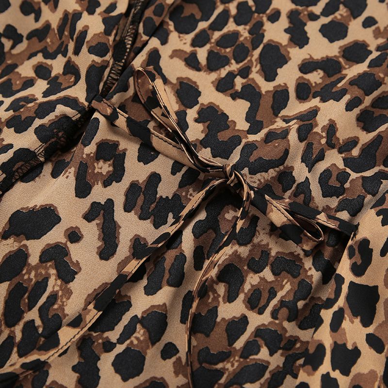 2025 New European And American Leopard Print Feather Patchwork Robe Loose Comfortable Loungewear_voghion.com