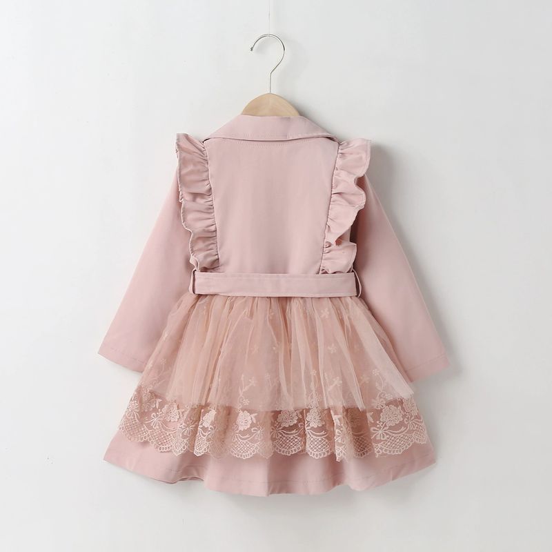 Giacca antivento per bambini, versione coreana, in pizzo arricciato, elegante e versatile, per bambine_voghion.com