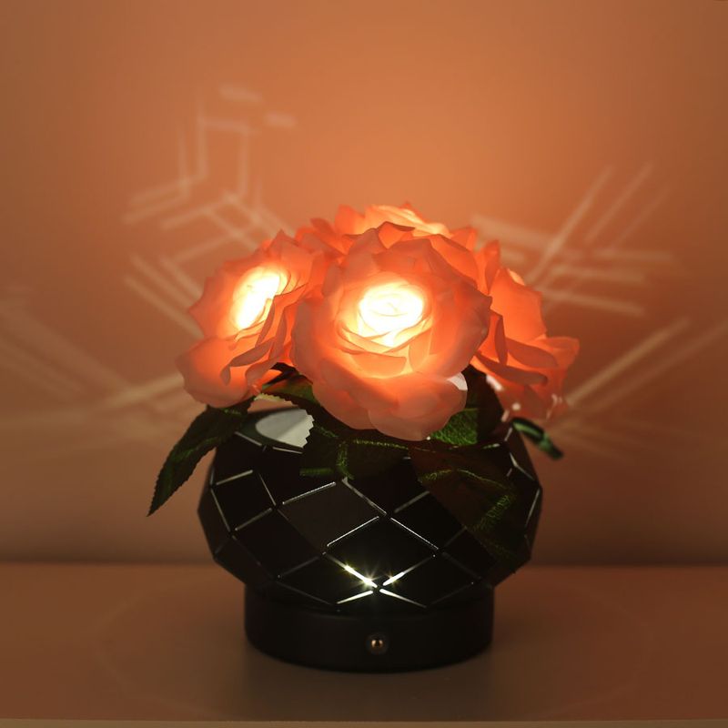 Piccola luce notturna da scrivania a forma di rosa, lampada da comodino in stile ins, regalo creativo, decorazione d'atmosfera, sensazione di alta qualità_voghion.com
