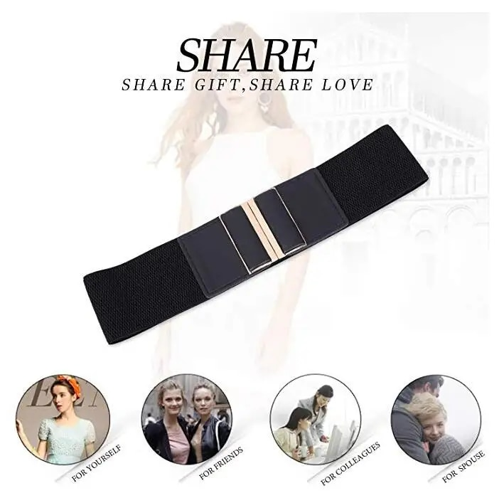 HOT Womens Belt Elastic Stretch Cinch Lady Cummerband Plus Size Girls Waistband Waist Seal 7.5cm Wide_voghion.com