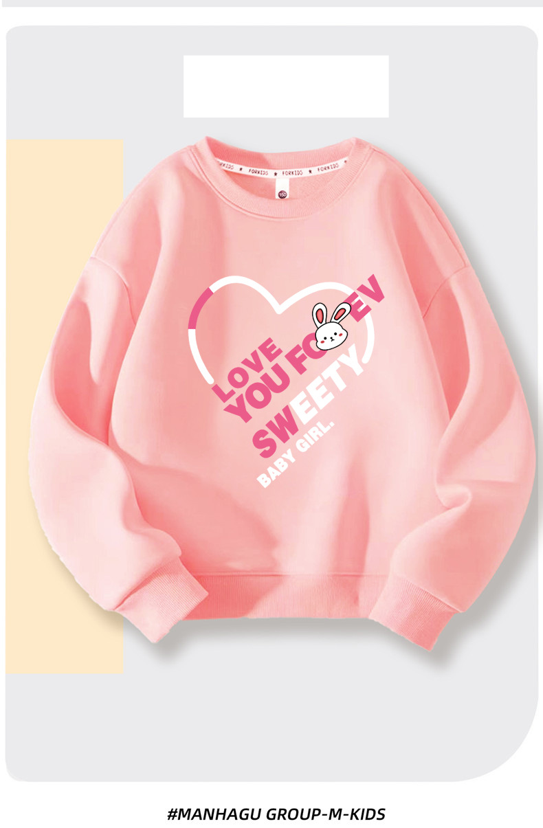 Felpa con cappuccio da ragazza Abiti primaverili e autunnali per ragazze Abiti dolci e carini Abiti autunnali per bambini Top_voghion.com
