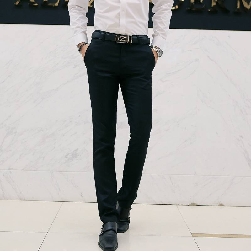 Erkek Giyim Moda Yeni Günlük İş Pantolonu Erkekler İçin Kore Tarzı İnce Günlük Pantolon_voghion.com
