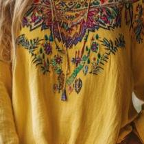 Camisa estampada de un solo hombro para mujer, blusa informal de verano para vacaciones al aire libre_voghion.com