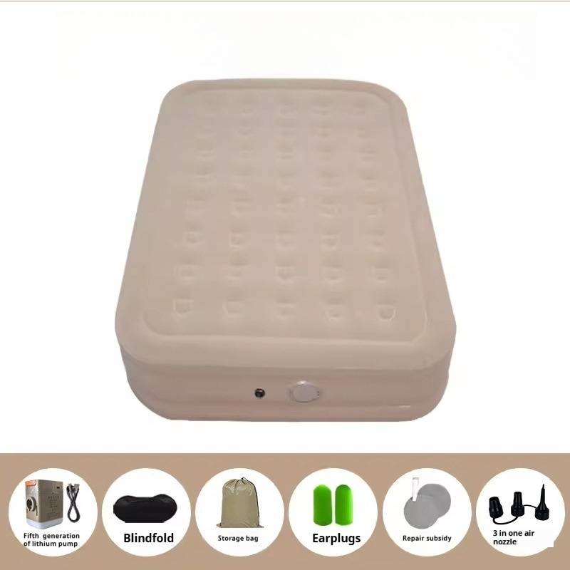Outdoor Camping Inflatable Mattress Thick Moisture-proof Air Single Bed Fully Automatic Inflation Household Cushion Durable Easily Operate 197*97*40_voghion.com