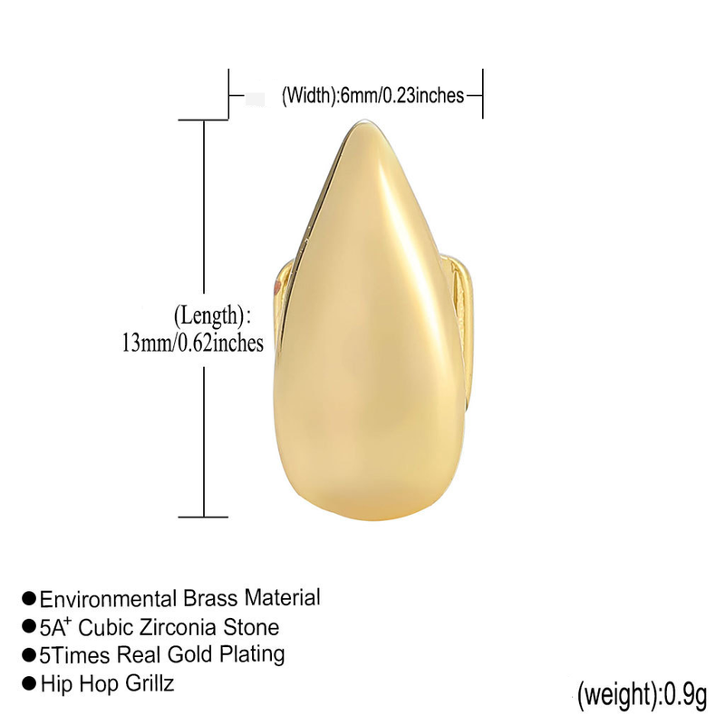 Gioielli per il corpo, denti da vampiro e denti aguzzi, divertenti per Halloween, piccoli denti da tigre placcati in oro vero, per uomini e donne._voghion.com
