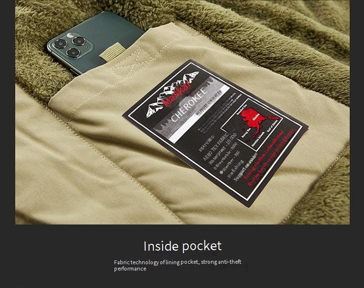Chaqueta parka con capucha y forro polar para hombre, abrigo de invierno de gran tamaño para uso informal, abrigo largo grueso con cierre de cremallera (_voghion.com