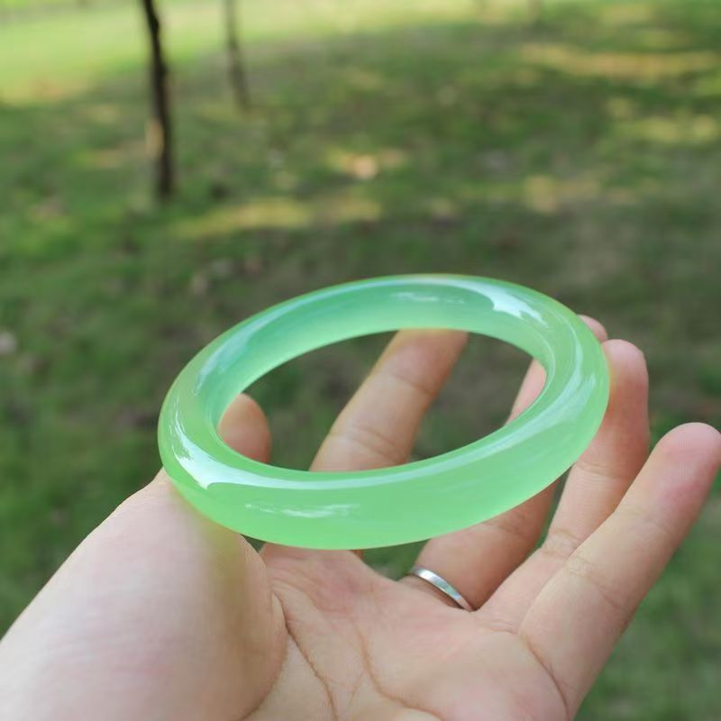 Armreif Natur Achat Grün Jade Handgeschnitztes Armband Echte Armreifen Jadeit Schmuck Armbänder Für Frauen_voghion.com