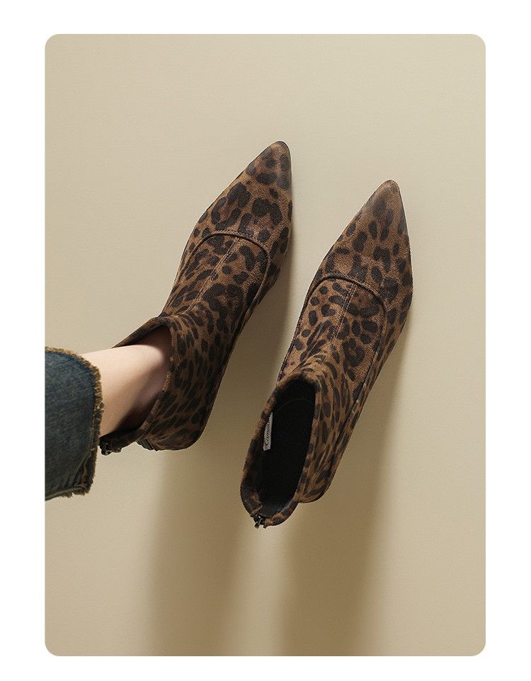 Cameido Women's Pointed Toe Thin Heel High Heel Short Boots Velvet Stretch Slim Fashion Boots_voghion.com