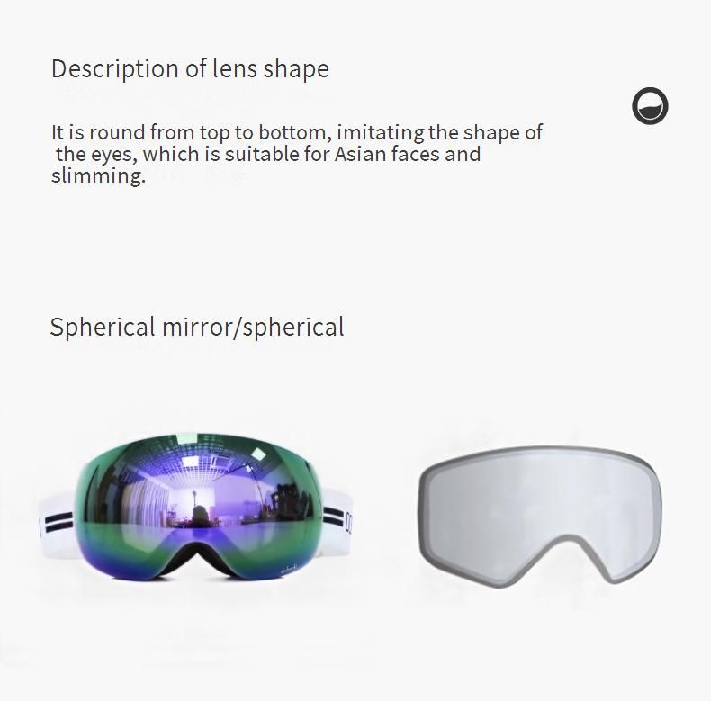 ids' Ski Goggles – Double-Layer Anti-Fog Snow Goggles With OTG Fit For Glasses (Aurora Gradient & Fun Letters)_voghion.com