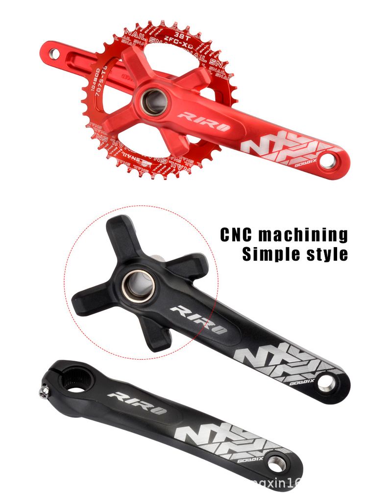RIRO Mountainbike Hohl Integrierte Kurbel 36/38/40T Modifizierte Positive Und Negative Zähne Einzelnes Kettenblatt_voghion.com