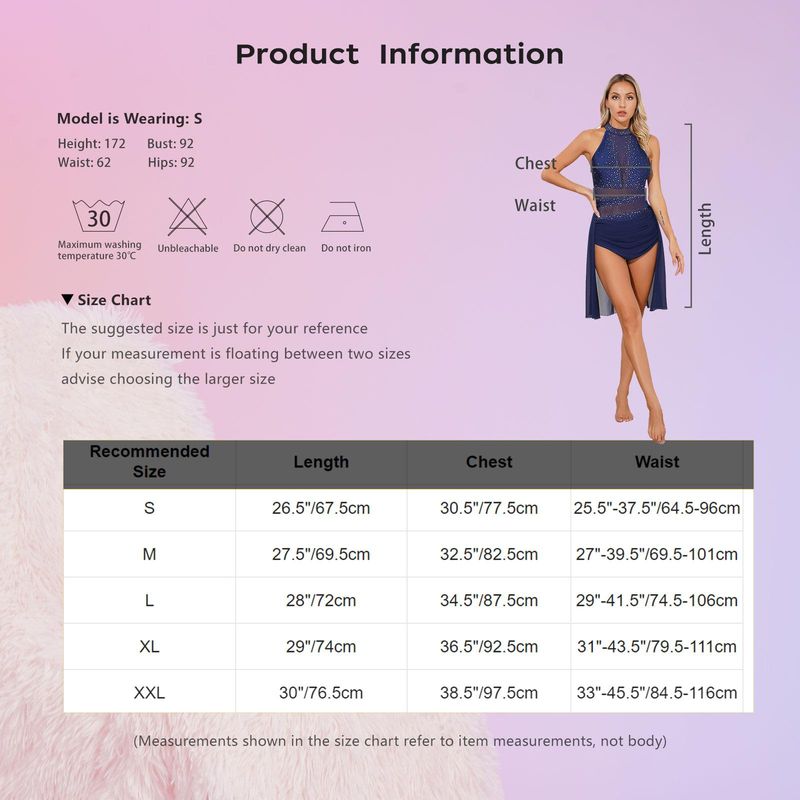 designerMulheres Traje de dança lírica Halter Neck Flowy saia vestido Ballet ginástica collant dança contemporânea moderna vestidos de palco_voghion.com