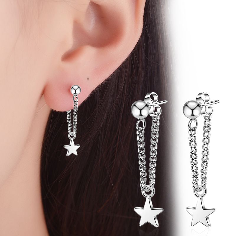 Korean Style Fashion Exquisite Five-Pointed Star Earrings For Women_voghion.com