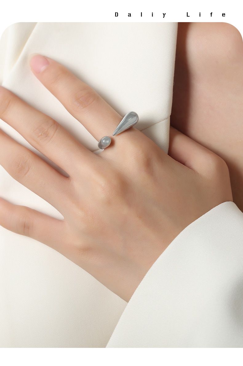 New Niche Design Ring Simple Personality High Sense Irregular Geometric Titanium Steel Gold Plated Open Ring Jewelry_voghion.com