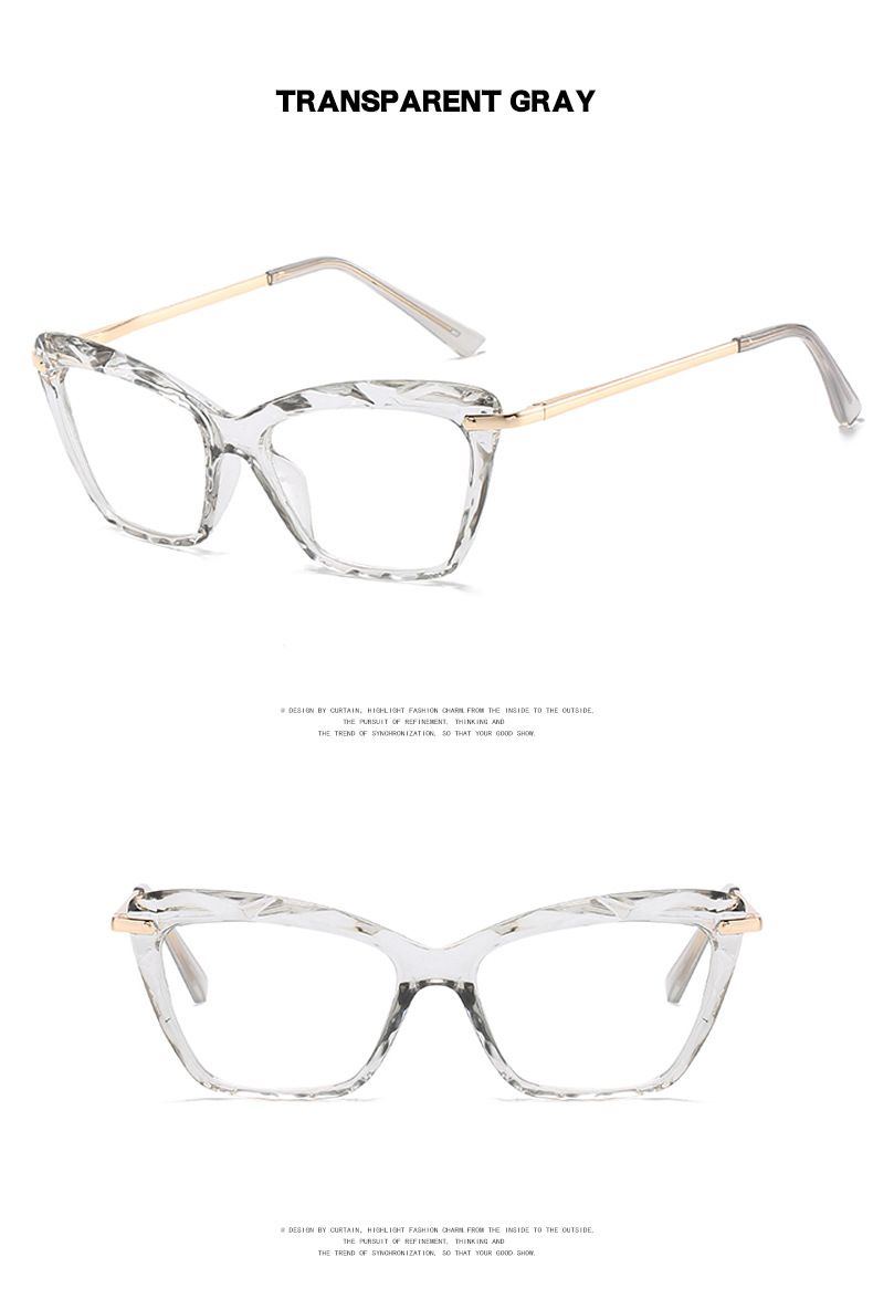 Crystal Multi Cut Eyeglass Frame for Women's 2024 New European and American Fashion Metal Eyeglass Frame_voghion.com
