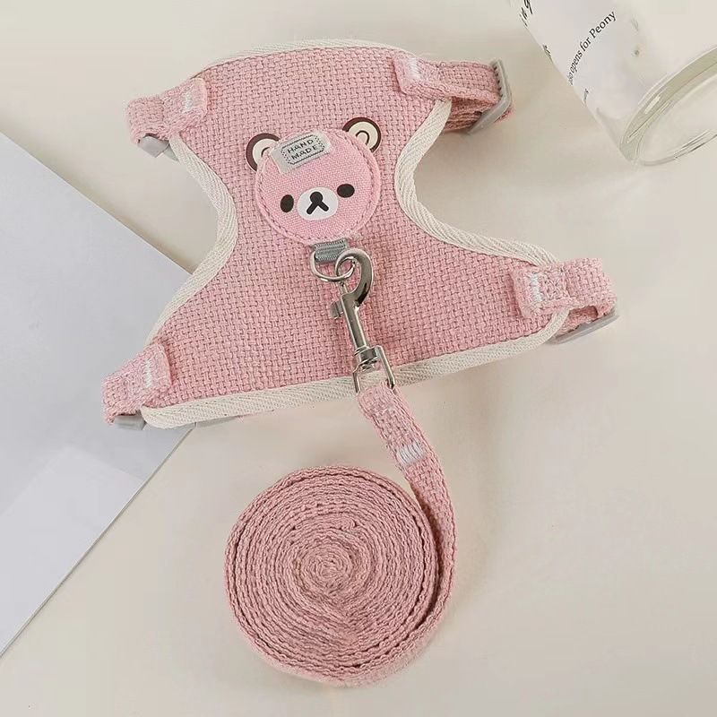 Coleira estilo colete Teddy Bichon Peitoral para cães pequenos Gatos Andando Coelho Corda Corrente Suprimentos para animais de estimação_voghion.com