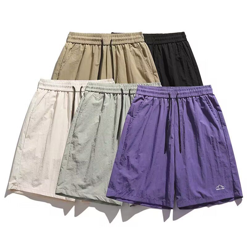 Lekkie letnie spodenki męskie – oddychające, swobodne, plażowe spodenki do koszykówki z haftem, luźny krój i wygoda dla nastolatków i dorosłych_voghion.com