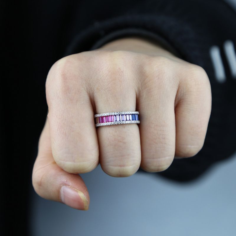 Damenschmuck Rechteckiger Zirkonring Eleganter minimalistischer Hip-Hop-Mode-Statement-Ring für den Alltag Rap Hip Hop Beliebter Schmuck_voghion.com