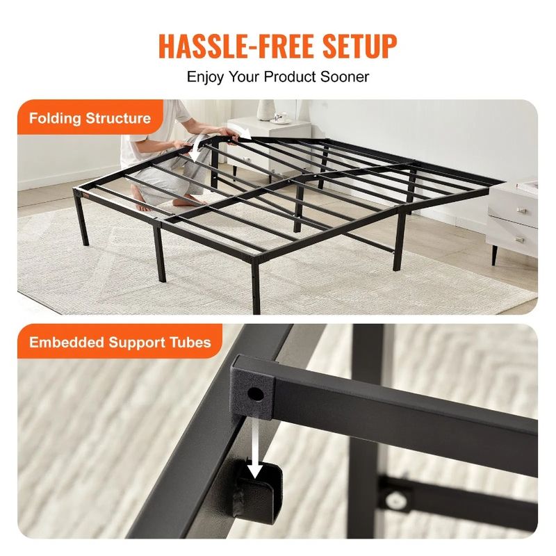 Spring Needed Mattress Platform Foundation Metal Embedded Capacity Queen Duty 14 Inch Bed No 1500 Box Loading Frame Lbs Heavy_voghion.com