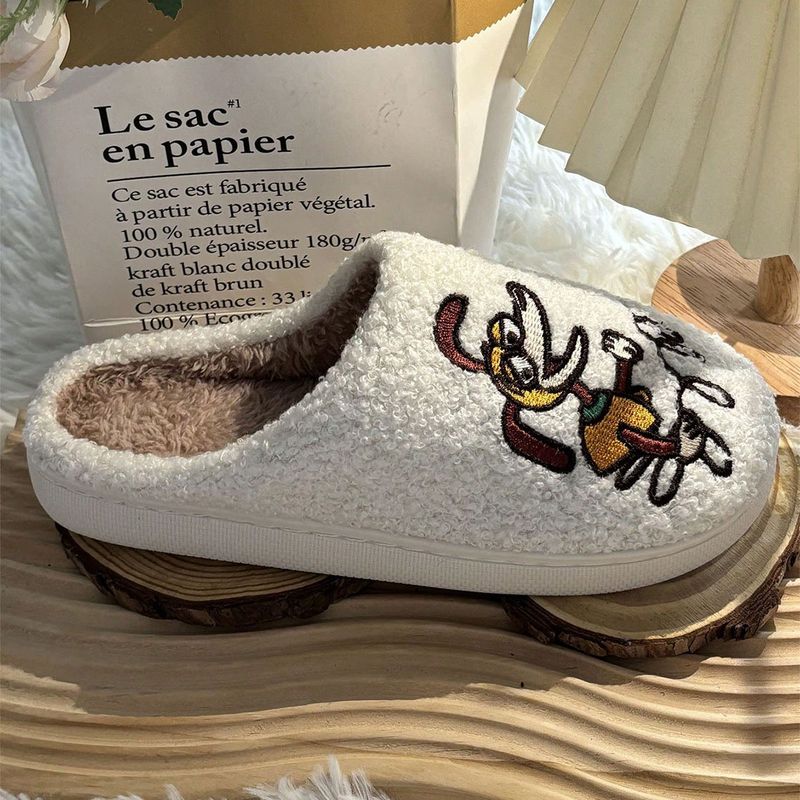 Nuove pantofole da casa in cotone antiscivolo, calde e spesse, per donne, invernali, da interno, primaverili, a forma di cane_voghion.com