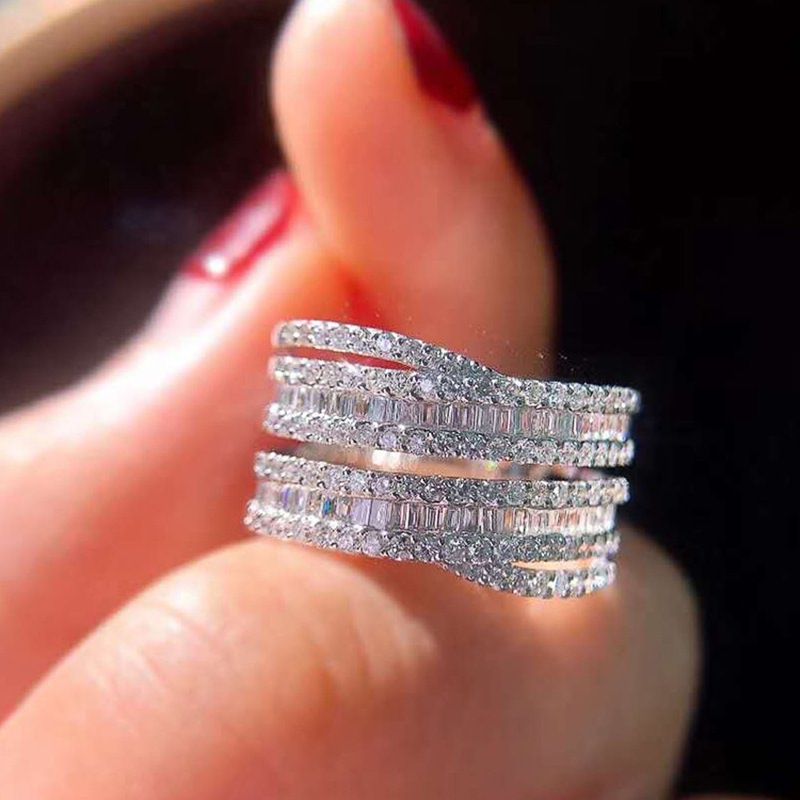Anello Cao Shi intarsiato con anello in zircone a forma di T Fede nuziale da donna_voghion.com