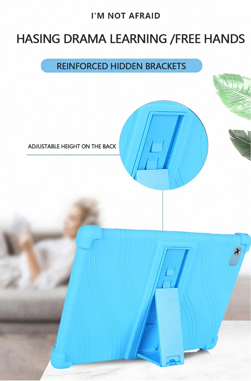 For Teclast M40 Plus Safe Shockproof Silicone Cover TLC005 Tablet 10.1 inch Protective Soft Adjustable Stand Shell_voghion.com