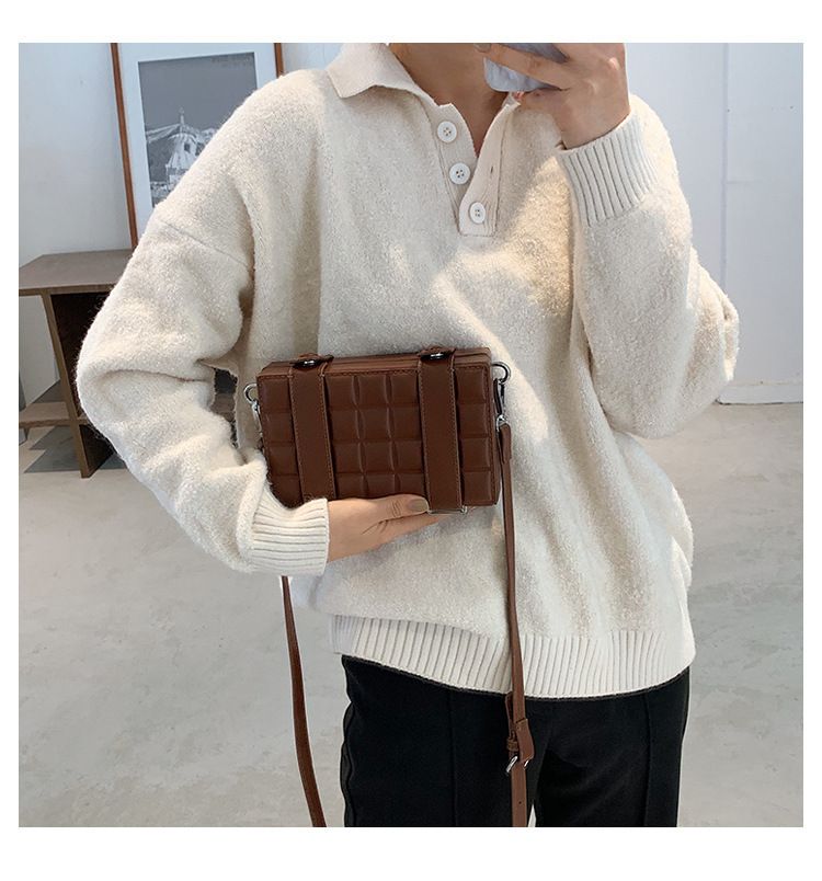 Geantă de umăr pentru femei, geantă crossbody, geantă de mână cu curea dublă, cu bloc de ciocolată, tip crossbody_voghion.com