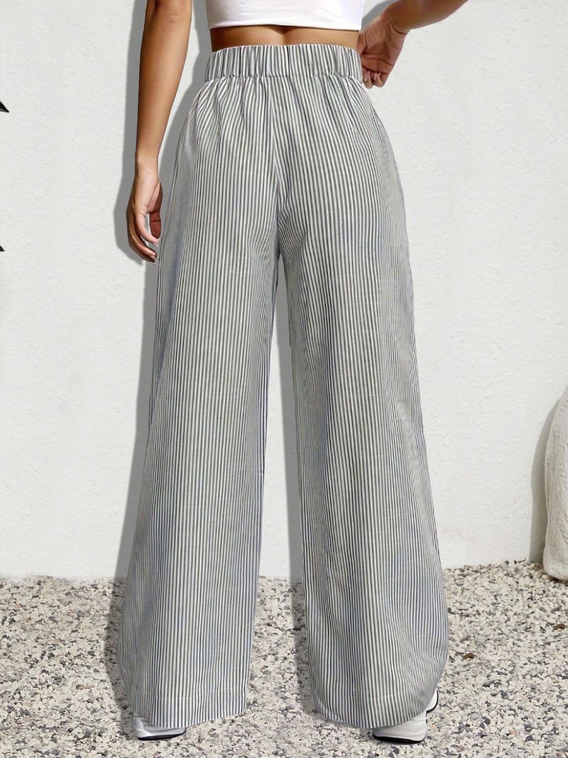 Pantaloni casual a righe alla moda estiva 2024 INS da donna_voghion.com