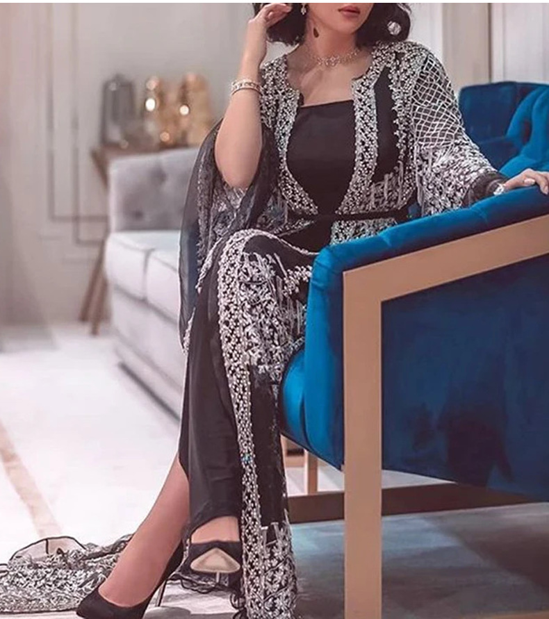 2025 New Women's Hot Stamping Sexy Shawl Two-piece Set For Banquet Fashion Evening Dress_voghion.com