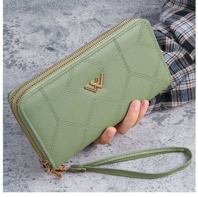 Women's Long Wallet, Double Zipper, Large Capacity Clutch Bag, Double Wallet, Mobile Phone Bag._voghion.com
