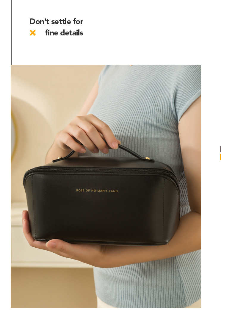 Bolsa de maquillaje con almohada de órgano, neceser de cuero PU, bolsa de almacenamiento portátil de viaje con nivel de apariencia alta_voghion.com