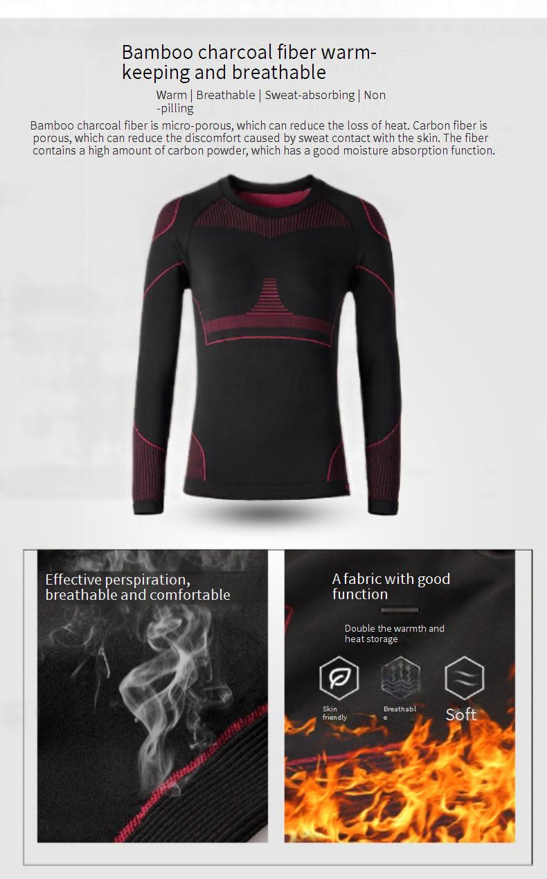 Outdoor functional Men's women's fall and winter warm stretch slim-fit quick-drying sports underwear set_voghion.com