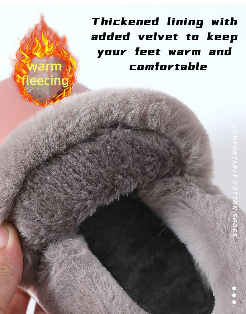 Winter waterproof indoor warm cotton slippers wear non-slip heel men pu leather bread with cotton shoes women_voghion.com