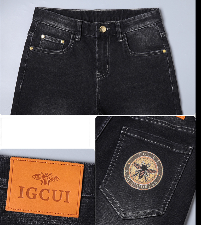 Moška oblačila Čisto nove moške kavbojke visokega cenovnega razreda, elastične, slim fit, majhne ravne kavbojke za prosti čas_voghion.com