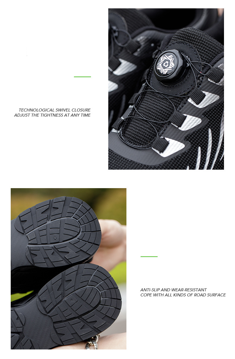 Men’s Shoes New Style Labor Protection Shoes Men's Flying Woven Breathable Safety Shoes Button Elastic Shoelaces Lazy One Step Work Men_voghion.com