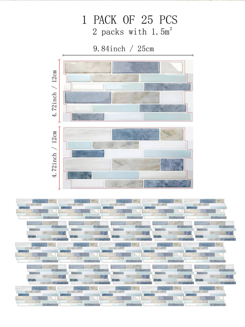 25 gab. marmora 2D virtuves sienas uzlīmes. Pašlīmējošas mājas dekoru uzlīmes flīžu virsmām, sienām, vannas istabas un ēdamistabas dekorēšanai/renovācijai._voghion.com