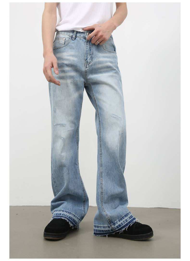 New Men's Flared And Slightly Flared Jeans, Men's Loose Straight And Versatile Trousers_voghion.com
