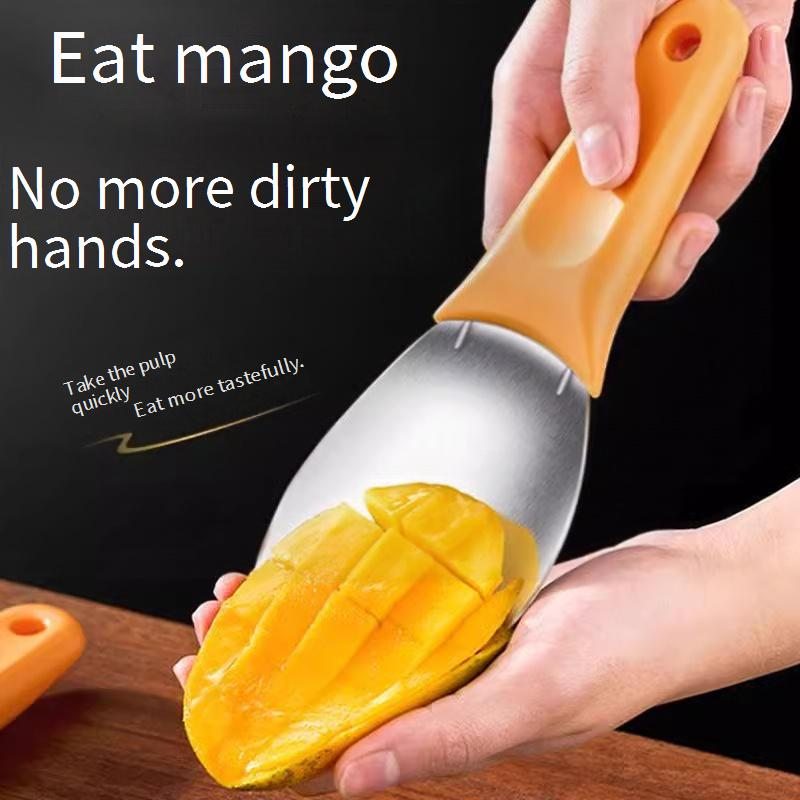 Stainless Steel Mango Knife Watermelon Digging Tool Fruit Digging Spoon Meat Digging Tool Mango Dicing Tool Mango Dicing Digging Spoon_voghion.com