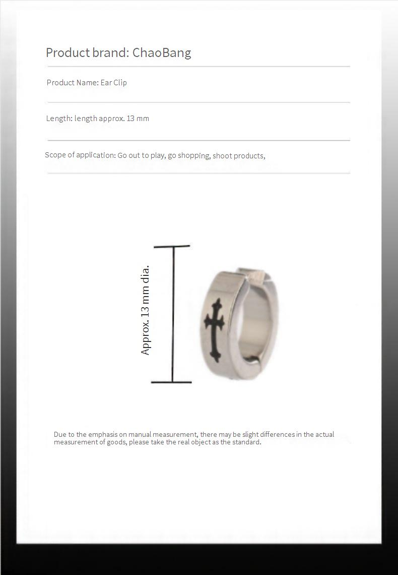 Clip Earrings For Women Without Pierced Ears Titanium Steel Cross Ear Clips Ear Bone Clips For Female_voghion.com