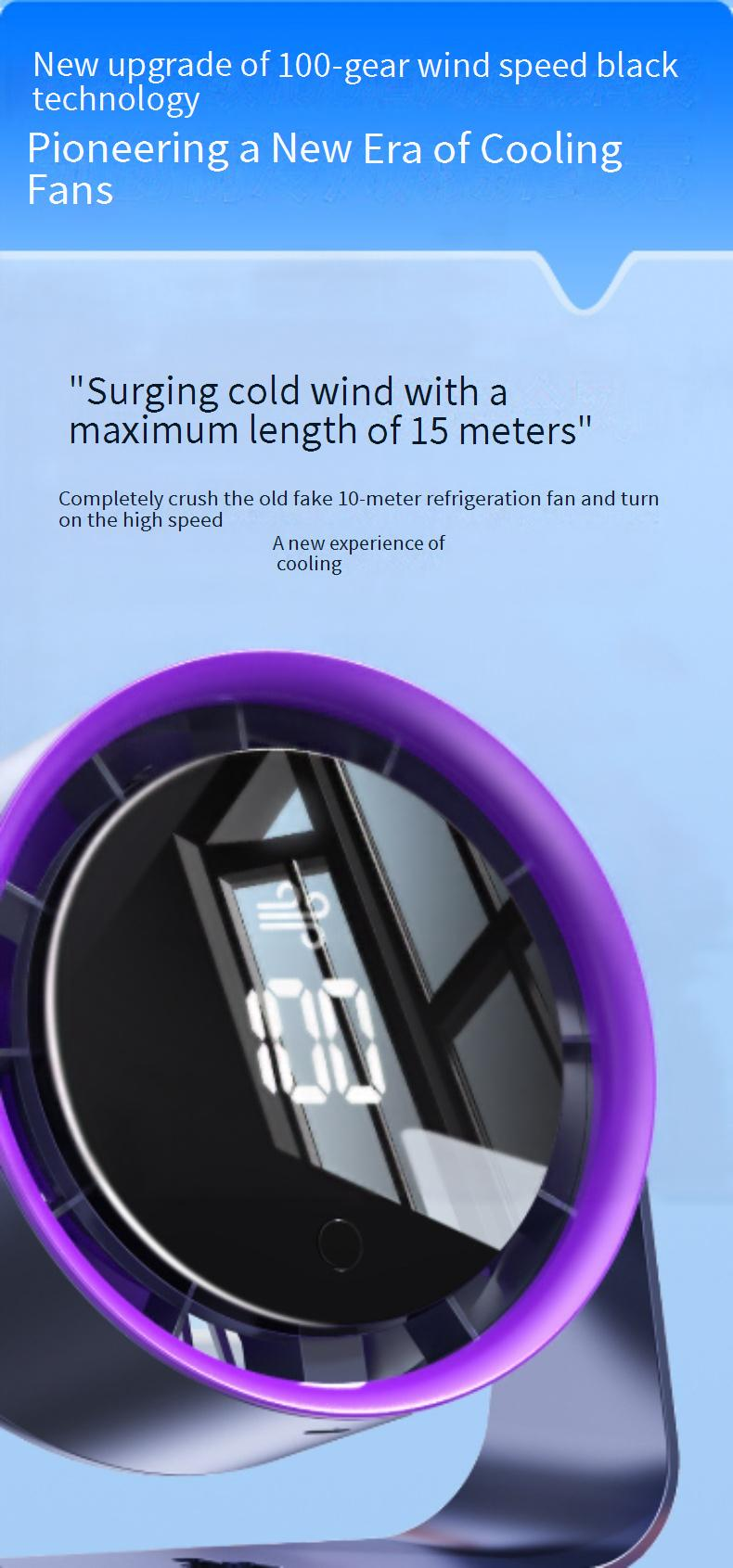 Turbo Air Circulator Fan Ultra Quiet 40dB Desktop Fan USB Rechargeable 3D Oscillation For Office Dorm Study Room_voghion.com