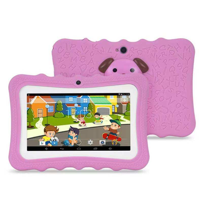 Tablette enfant 7 pouces avec Wi-Fi, double caméra, écran HD, processeur quad-core, stockage 16 Go - Rose, vert, bleu, orange, rose (plusieurs couleurs disponibles)_voghion.com