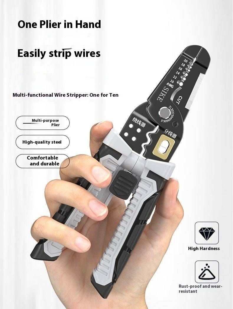 Professional Carbon Steel Wire Stripper - Durable & Precision Cable Stripping Tool For Electricians & DIY Enthusiasts_voghion.com