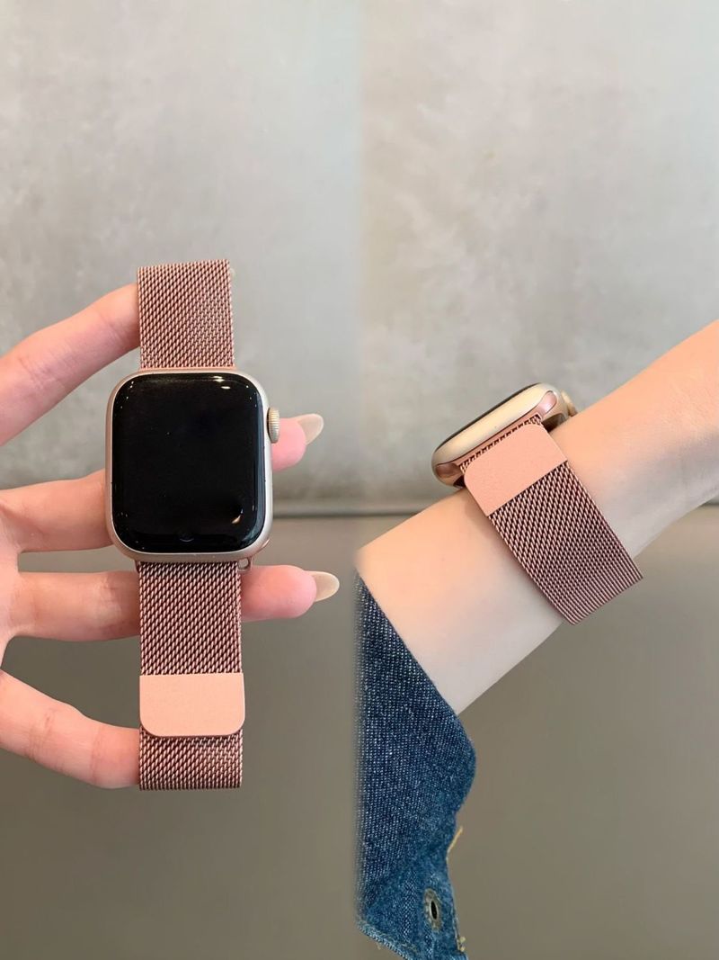 New Model With Apple Magnetic Strap S10. Summer Metal Steel Strap Milanese S8. Breathable For Both Men And Women._voghion.com