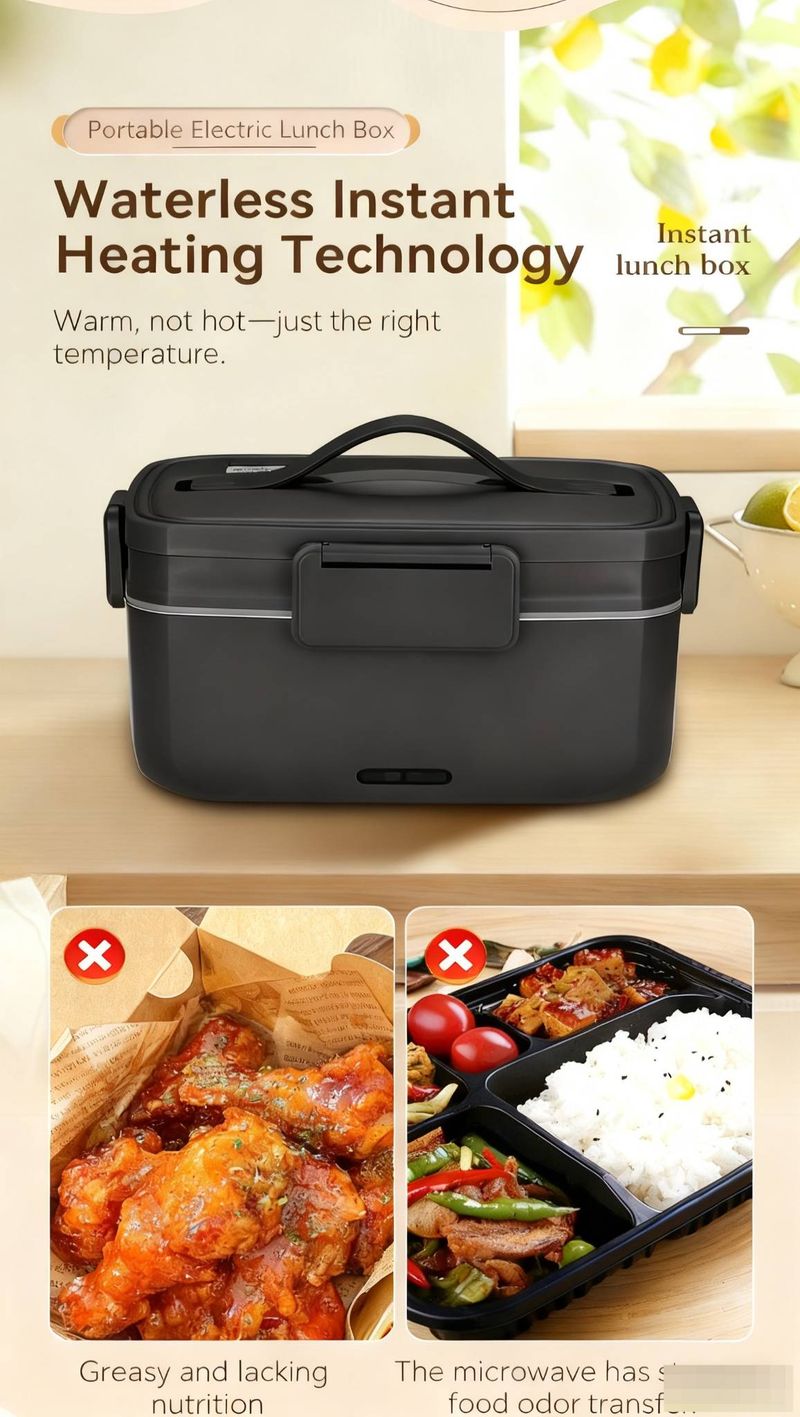 Boîte à lunch électrique portable - Fonction de chauffage et de cuisson à la vapeur, adaptée à un usage domestique et aux employés de bureau._voghion.com